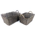 Set de 2 Canastas Rectangulares Café de 32 x 22 y 35 x 25 Cm - Viva