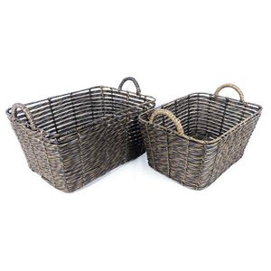 Set de 2 Canastas Rectangulares Café