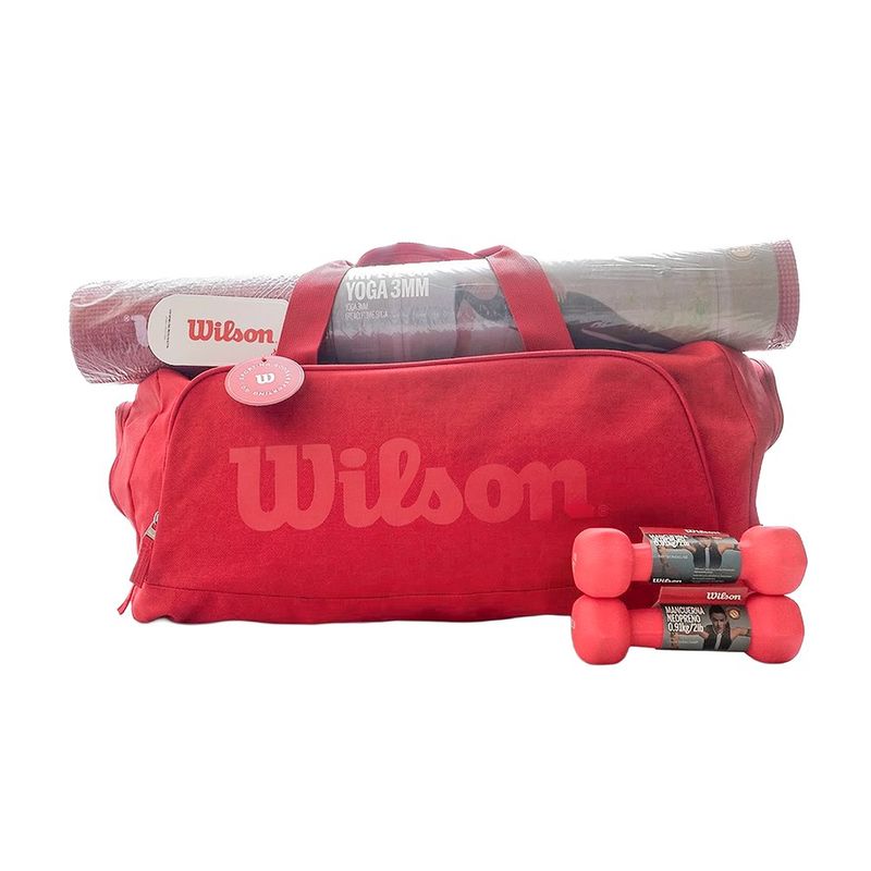 Combo de Entrenamiento Wilson Strong con Maletín Yoga Mat 3 mm y Pesas 2 lb