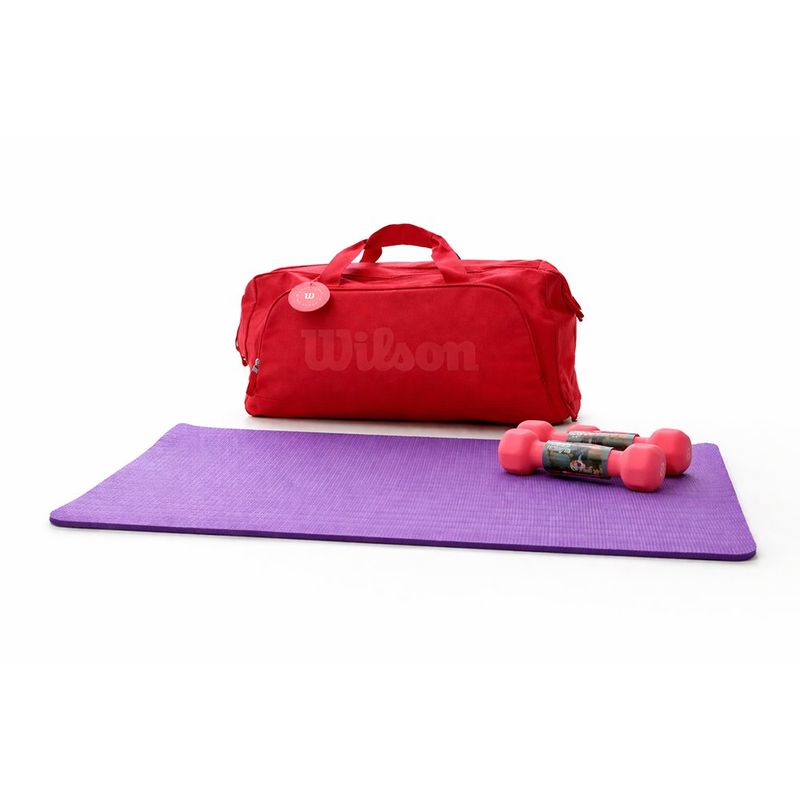 Combo de Entrenamiento Wilson Strong con Maletín Yoga Mat 3 mm y Pesas 2 lb