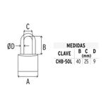 Candado de Hierro 50 Mm Gancho Largo