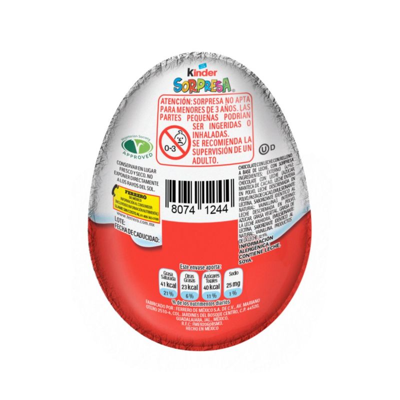 Chocolate Kinder Sorpresa Niño