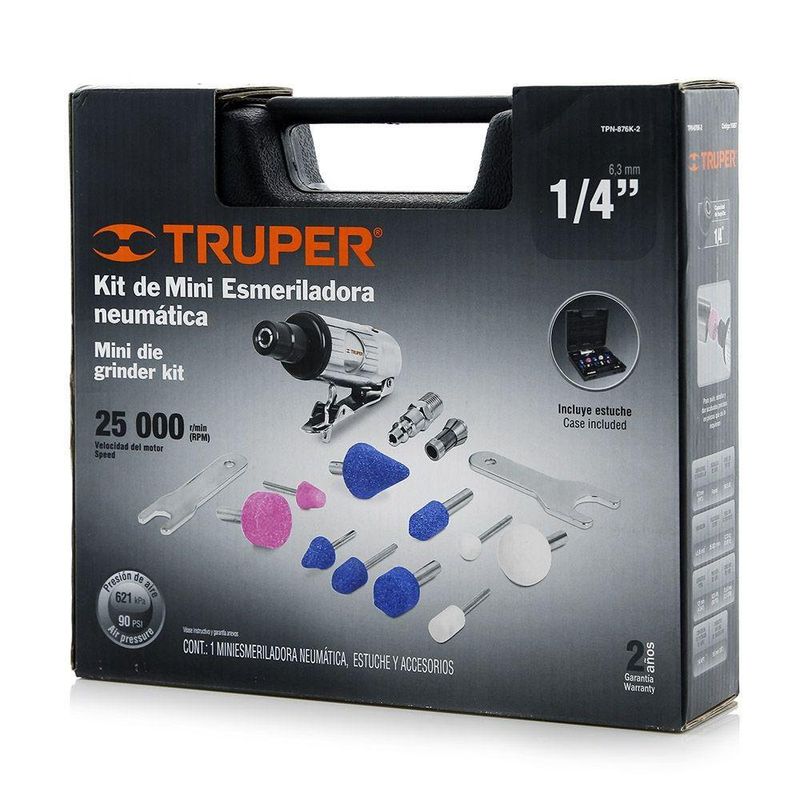 Esmeriladora Neumática Kit 1/4 - Truper