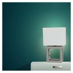 Lámpara de Mesa Cuadrada Acabado Cromo 60 W