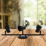 Lámpara De Techo Pared Negro De Tres Bombillos - Z