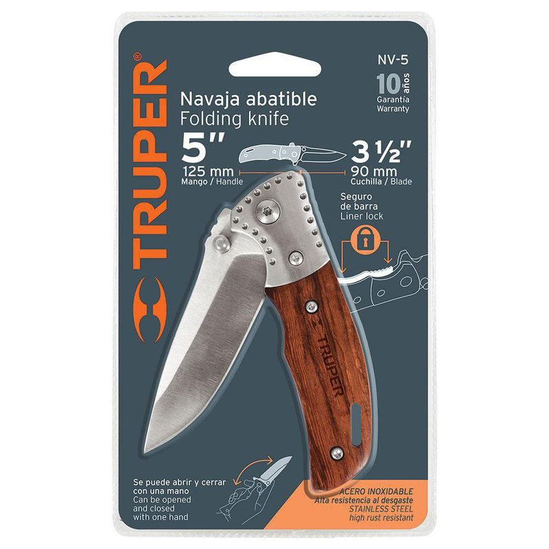 Navaja Abatible Mango Metálico 5 Plg - Truper