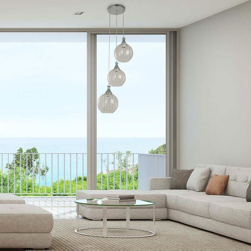 Lámpara Colgante de Cristal Moderna Triple Esferas