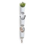 Set de 3 Floreros de Pared de Metal Blanco