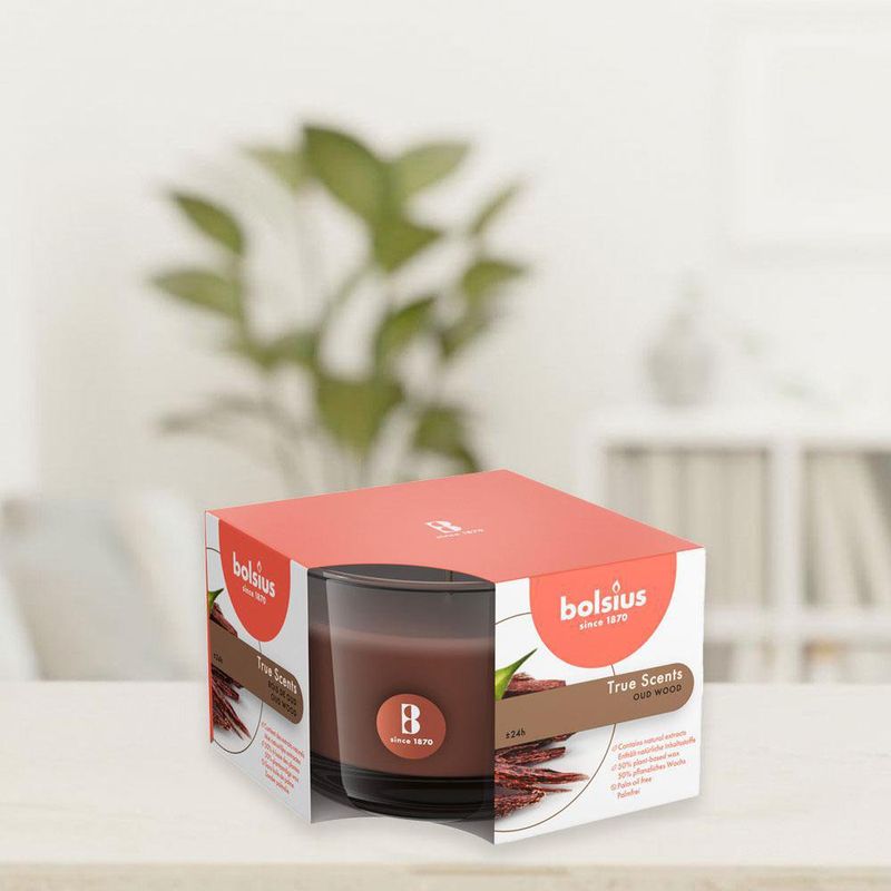 Vela En Frasco De Vidrio Café Oud Wood - Bolsius