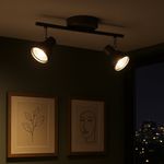 Lámpara de Techo/Pared 2 Bombillos Café 60 W