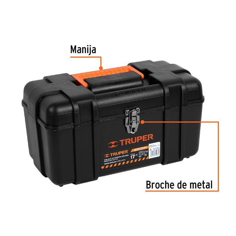 Caja de Herramientas Industrial Plástica 17 Plg