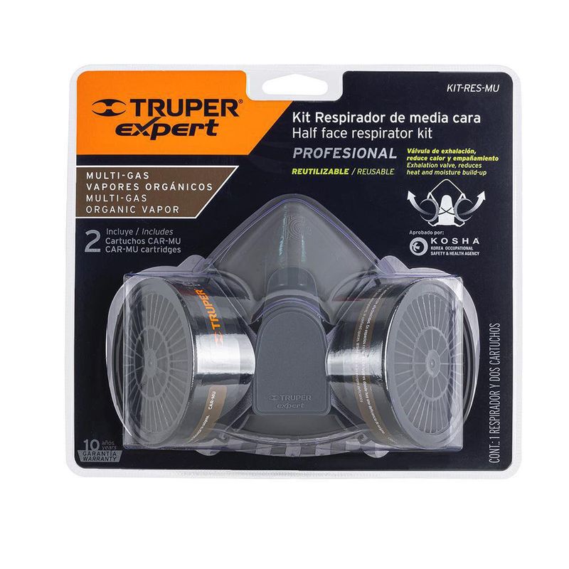 Respirador Profesional Con 2 Filtros Para Vapores Orgánicos  - Truper