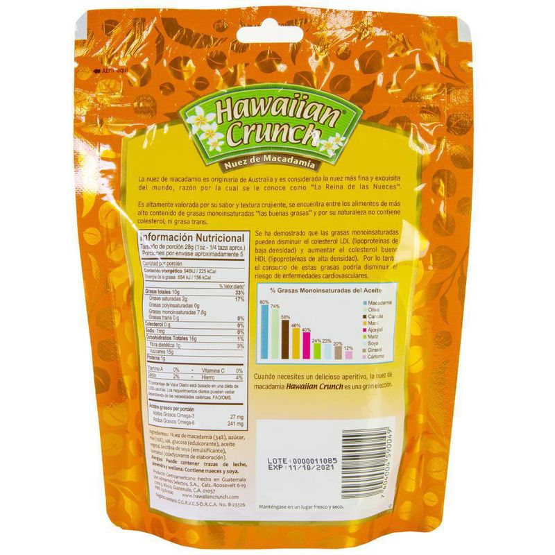 Bolsa De Macadamia Con Miel Hawain Crunch - Hosung