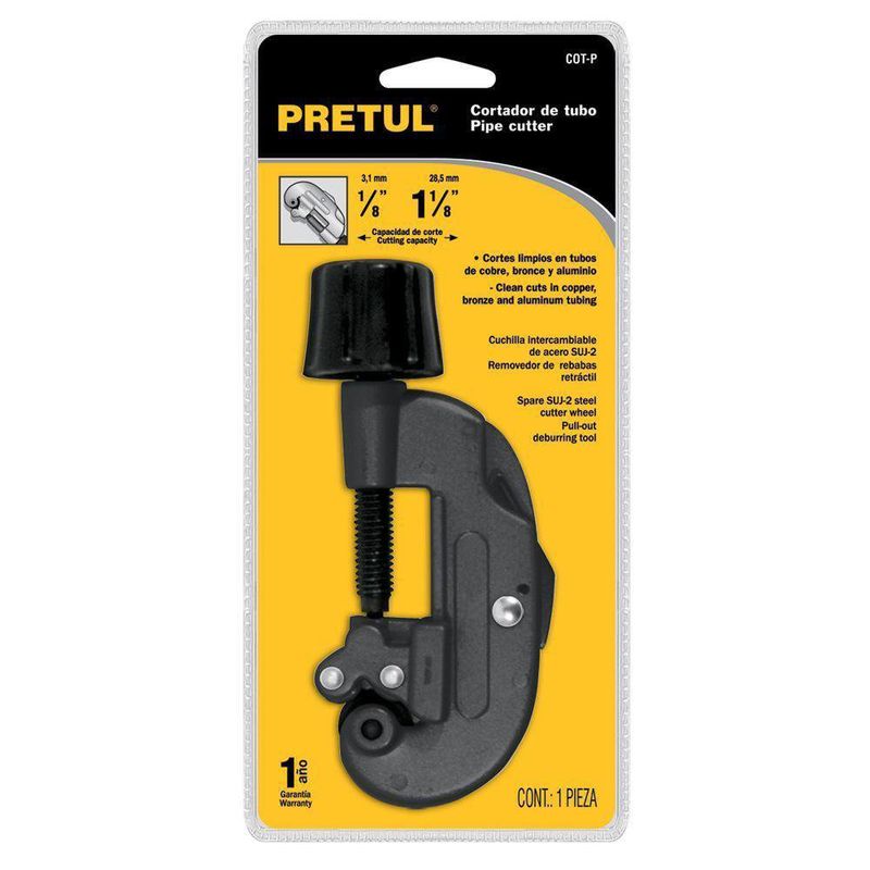 Cortador de Tubo de Cobre de 1/8 a 1 1/4 Plg Cuchilla 30 mm