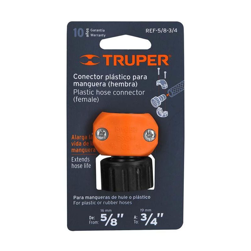 Conector Hembra De 5/8 Plg - 3/4 Plg - Truper