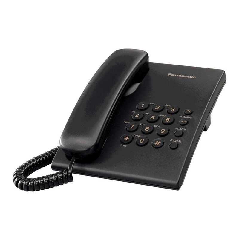 Teléfono Alámbrico Panasonic Negro con Teclado Numérico