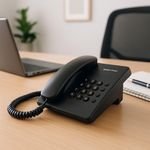 Teléfono Alámbrico Panasonic con Teclado Numérico Color Negro