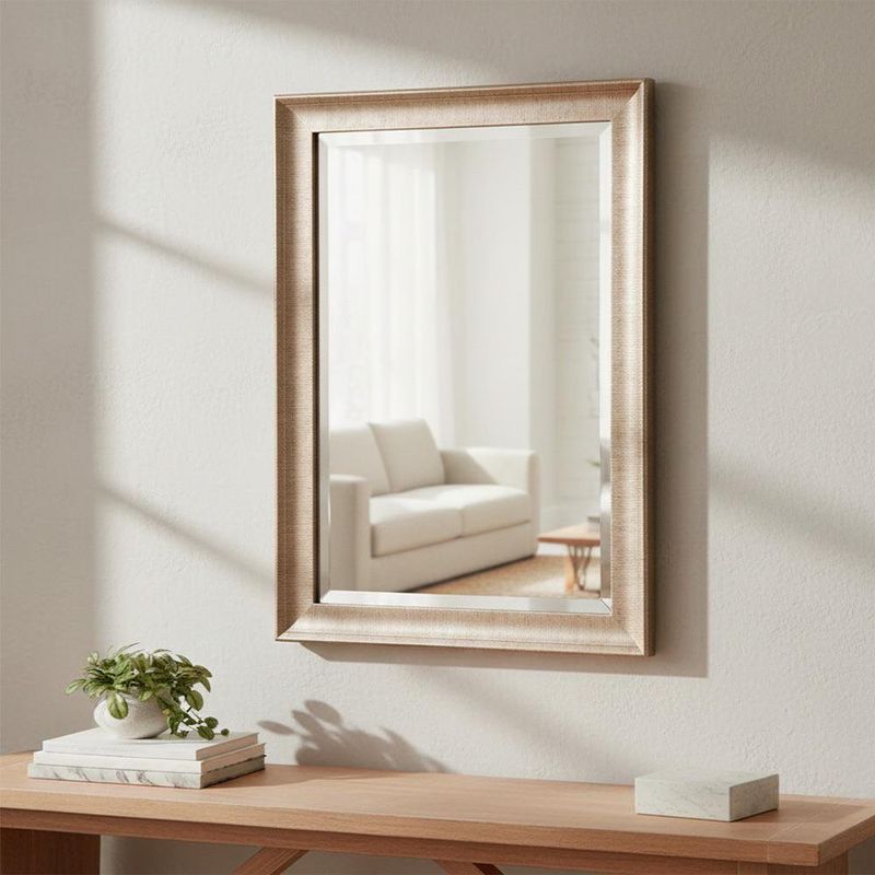 Espejo de Pared Decorativo 74x104 cm Marco Plateado y Dorado