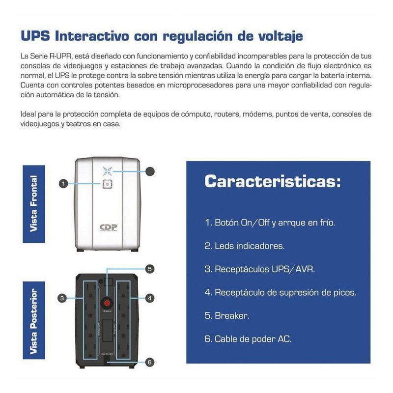 Ups De 8 Entradas Y 1000 VA - Cdp