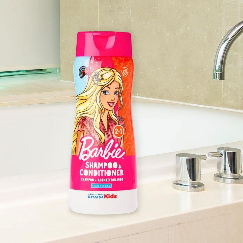 Botella De Shampoo Y Acondicionador Para Niña 473 Ml - Barbie