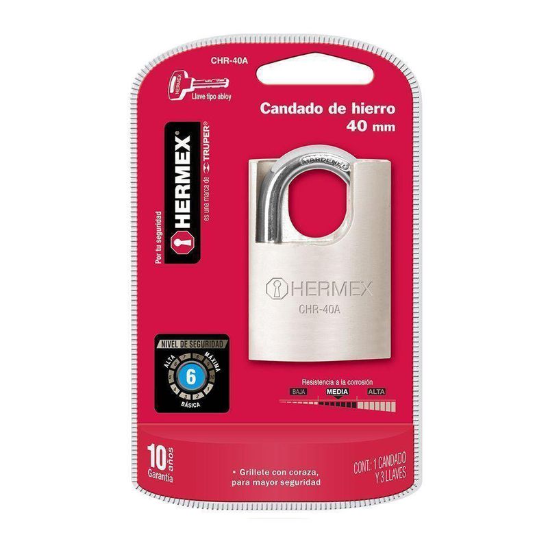 Candado Antipalanca De 40 Mm - Hermex