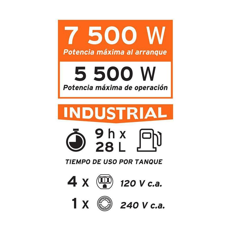 Generador de Electricidad a Gasolina 5500 W - Truper