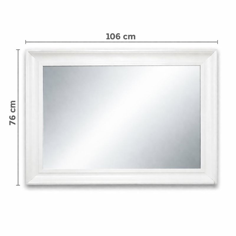 Espejo de Pared 76 x 106 cm Rectangular Marco Color Blanco