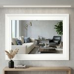 Espejo de Pared 76 x 106 cm Rectangular Marco Color Blanco