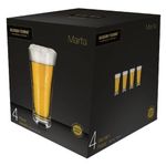Set de 4 Vasos Pilsner de Vidrio Transparente 18.2 oz para Cerveza