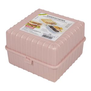 Contenedor de Alimentos Rosa Glitter con Divisiones