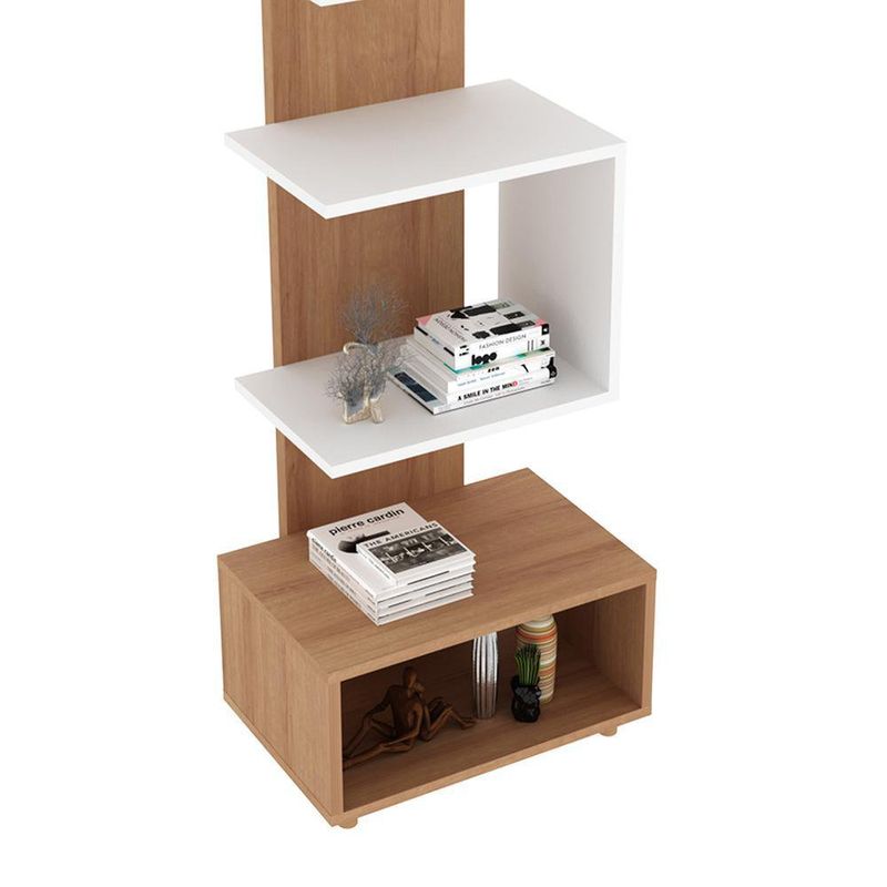 Librera Café Con Blanco 45x32.5x139.4 Cm - Tecnomobili