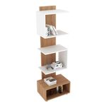 Librera Café y Blanco de 4 Niveles 45x32.5x139.4 Cm