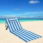 Silla de Playa Azul Y Blanco 53X155 Cm - Zmobili