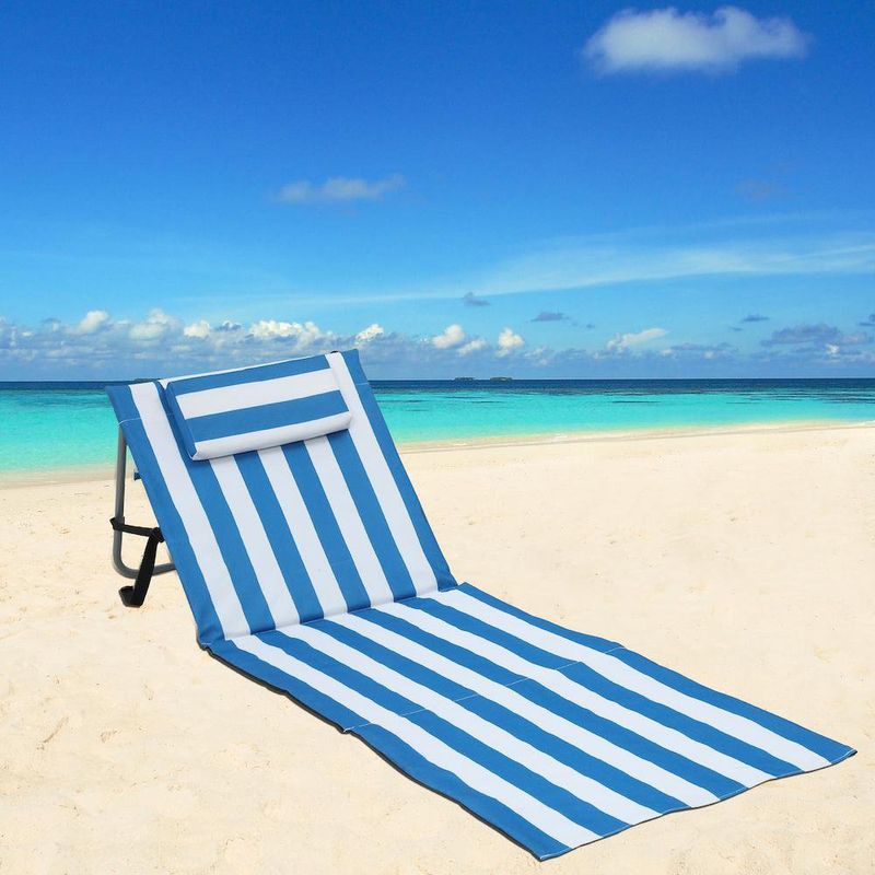Silla de Playa Azul Y Blanco 53X155 Cm - Zmobili