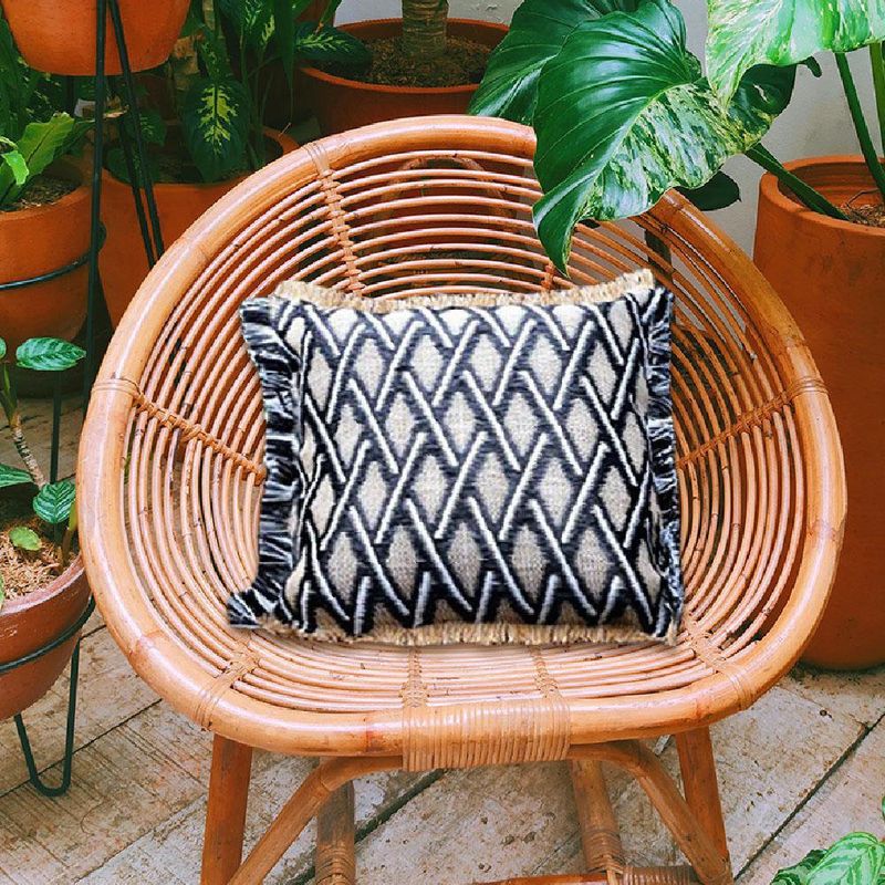Cobertor-De-Cojin-Rombos-Negro-Beige-De-Exterior-45X45-Cm---Z