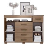 Gavetero Cocoa 5 Gavetas y 2 Puertas 46x152x109 Cm - Mx Moveis