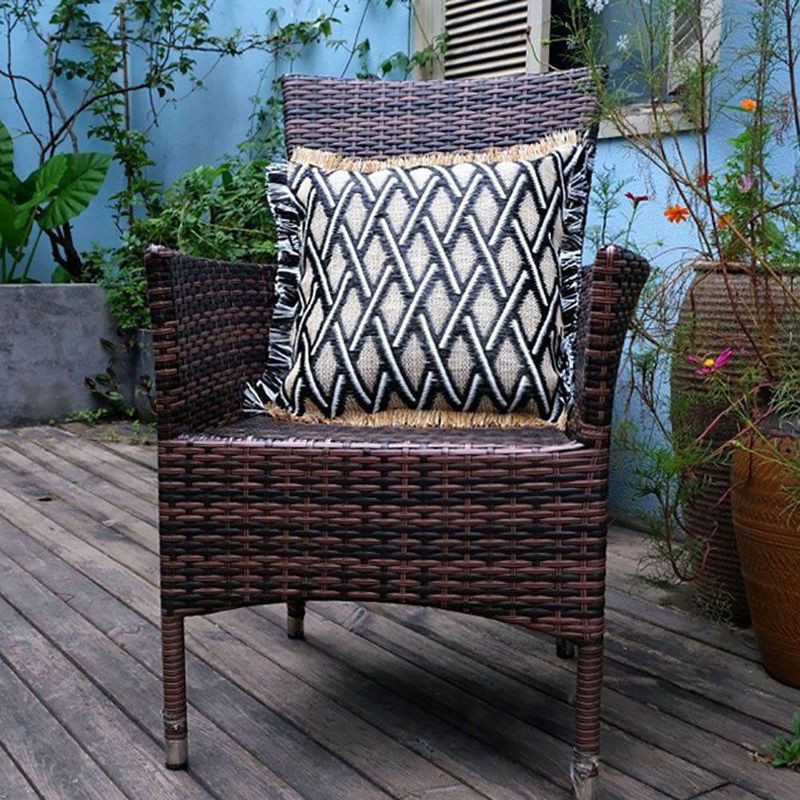 Cobertor-De-Cojin-Rombos-Negro-Beige-De-Exterior-45X45-Cm---Z