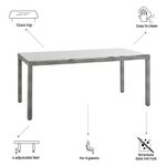 Mesa De Comedor Sion Gris 180x89.5x75 Cm - Naterial