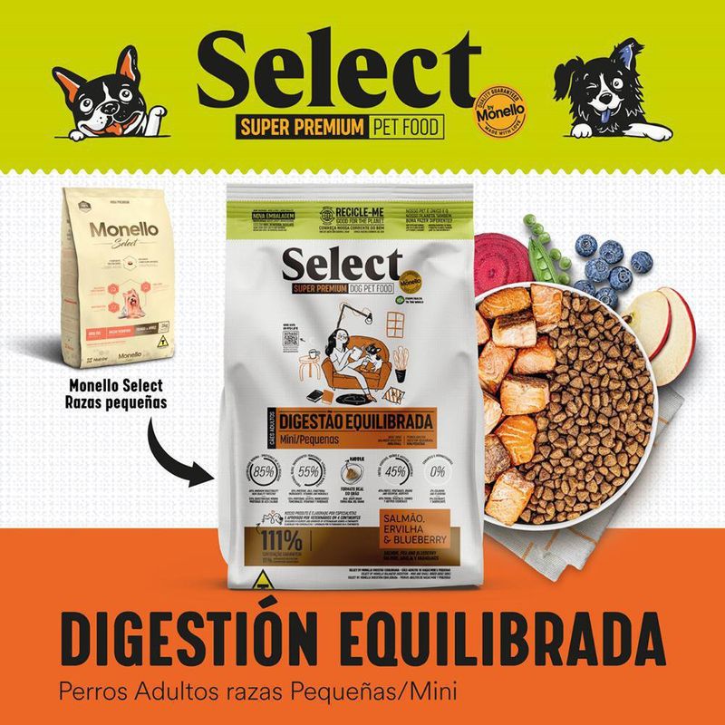 Concentrado Select Perros Razas Mini y Pequeñas 7 Kg - Monello