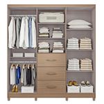 Armario Londy Café con Espejo 46.5x201x222 cm - Mx Moveis