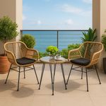 Set de Muebles Exterior de Ratán Claro