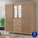 Armario Londy Café con Espejo 46.5x201x222 cm - Mx Moveis