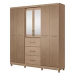 Armario Londy Café con Espejo 46.5x201x222 cm - Mx Moveis