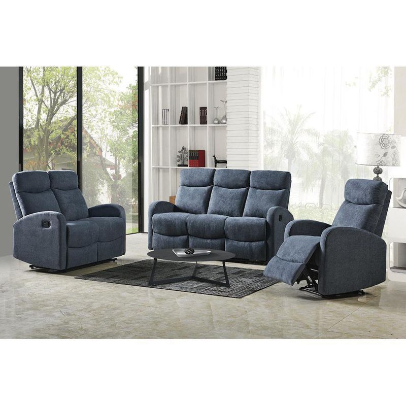 Sillón Reclinable Gris Para 3 Personas 188x95x100 Cm