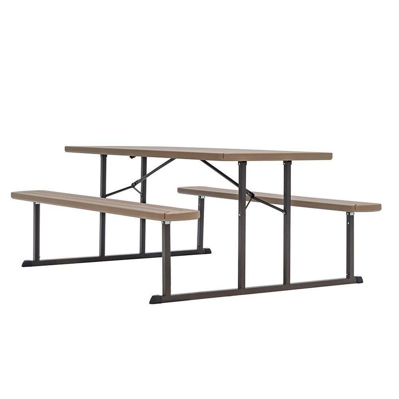 Set De Mesa Y Banca Plegable Montana 182.8x144x74.6 Cm - Newstorm