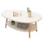 Mesa de Centro Ovalada Blanca