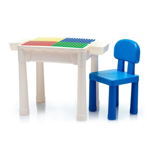 Set Mesa y Silla Infantil Pequeña Multicolor con Compartimentos