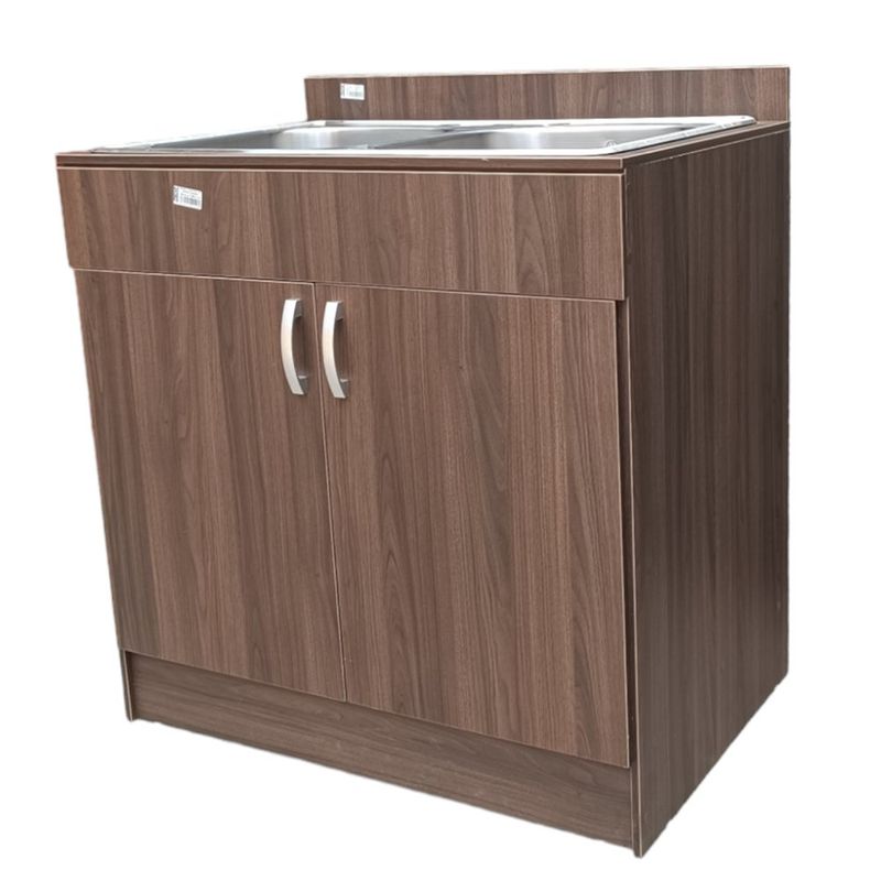 Mueble-de-Cocina-con-Lavatrastos-Doble-Fosa-Nogal-Paramo