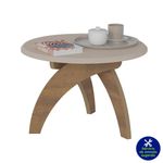 Mesa Redonda Café Y Blanca 70X70X46.5 Cm - Z