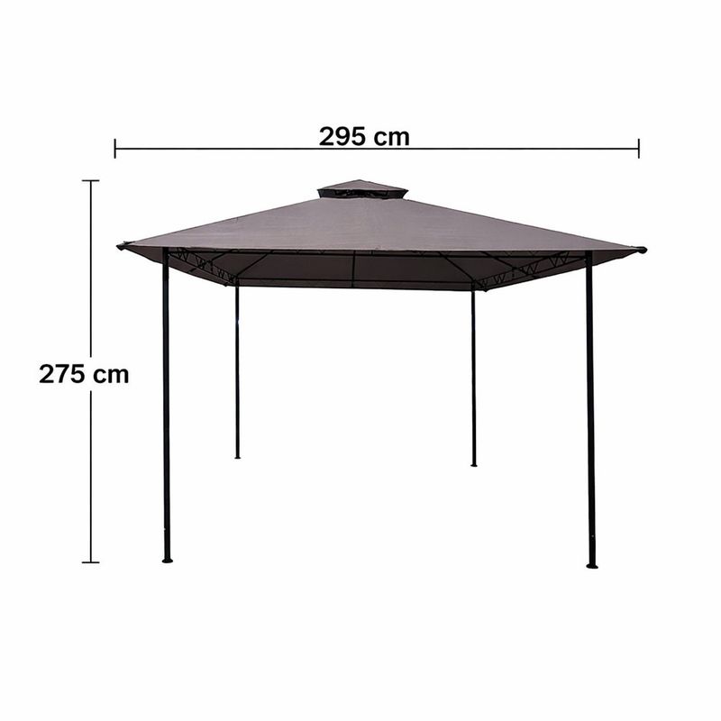 Toldo para Exterior con Estructura de Acero Color Taupe de 2.95 x 2.95 Cm